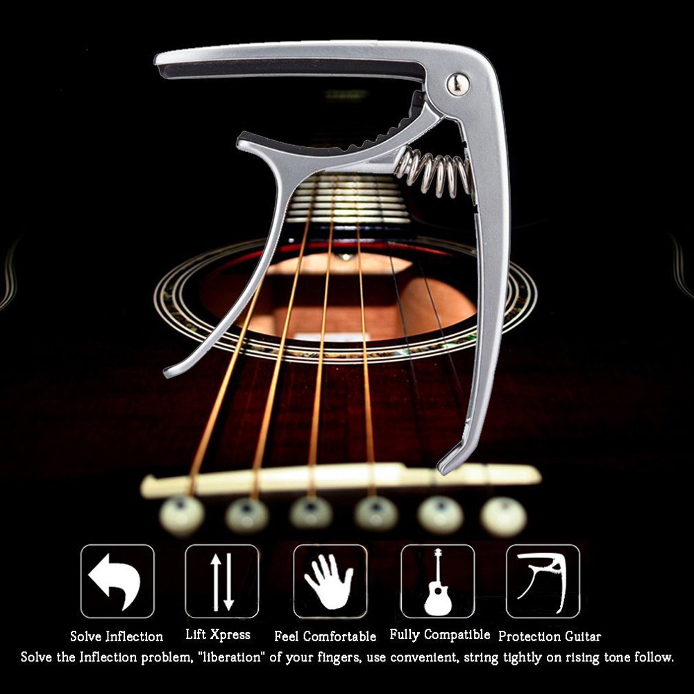 Capo Gitar Chord Acoustic Standart Aluminium Alloy - SLOZZ - Black