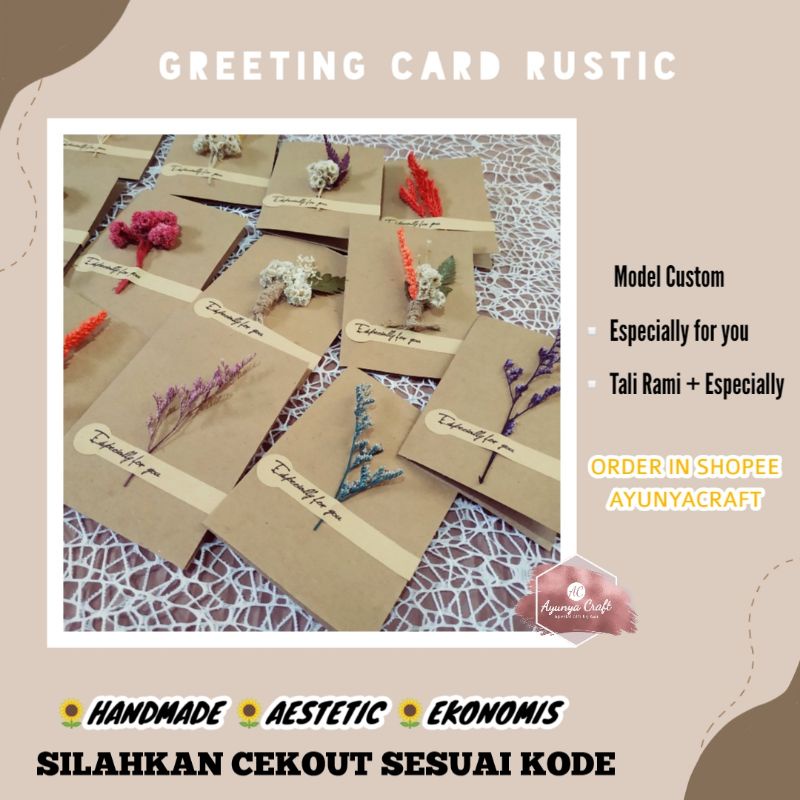 Jual TERMURAH PROMO KARTU UCAPAN TEMA RUSTIC / GREETING CARD RUSTIC