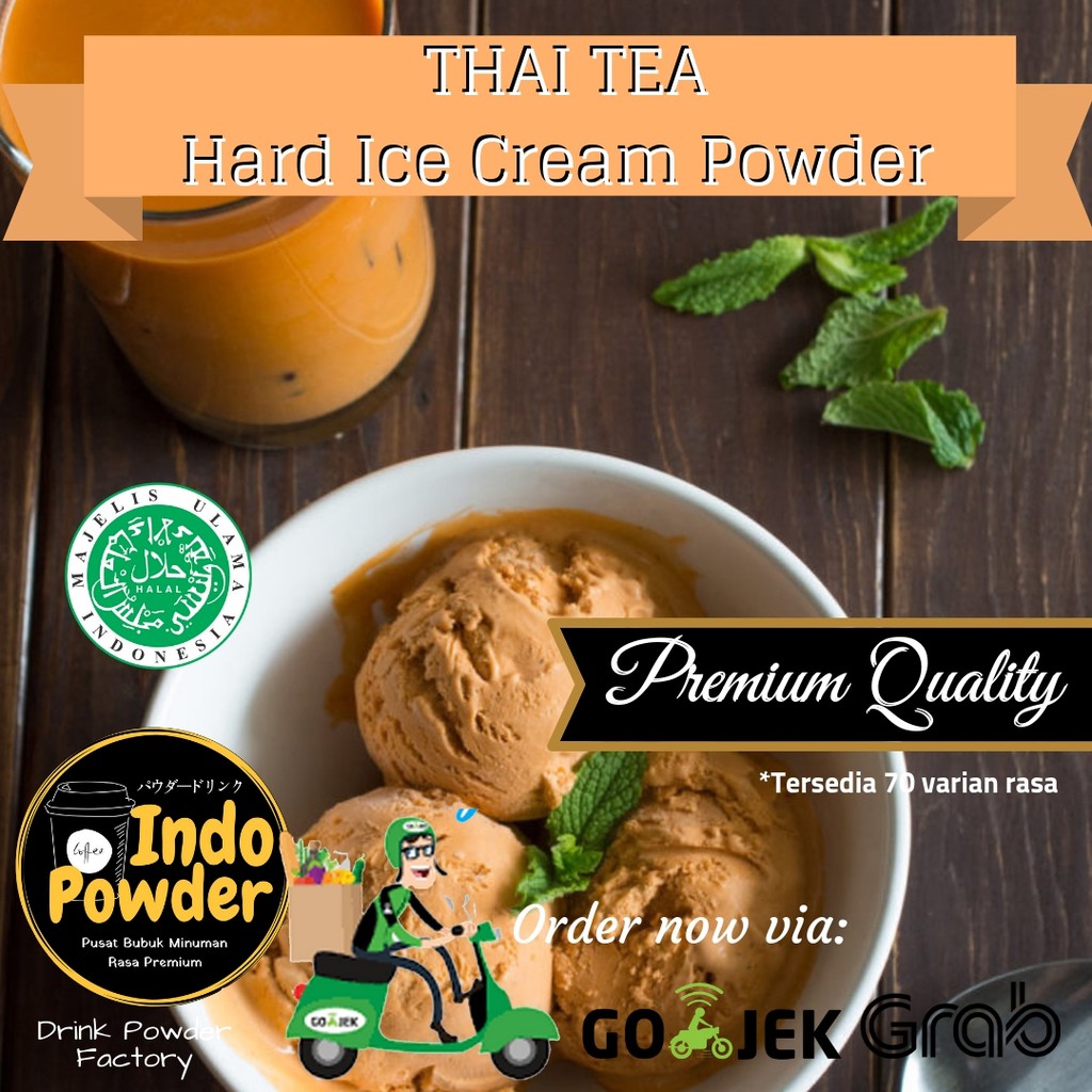 Thai Tea HARD ICE CREAM Powder 1Kg - Bubuk Ice Cream Thai Taa 1Kg