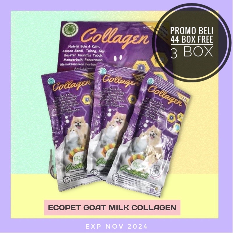 ECOPET GOAT MILK COLLAGEN SUSU KUCING ANJING KELINCI DLL (1 box isi 10 sachet 20gr)