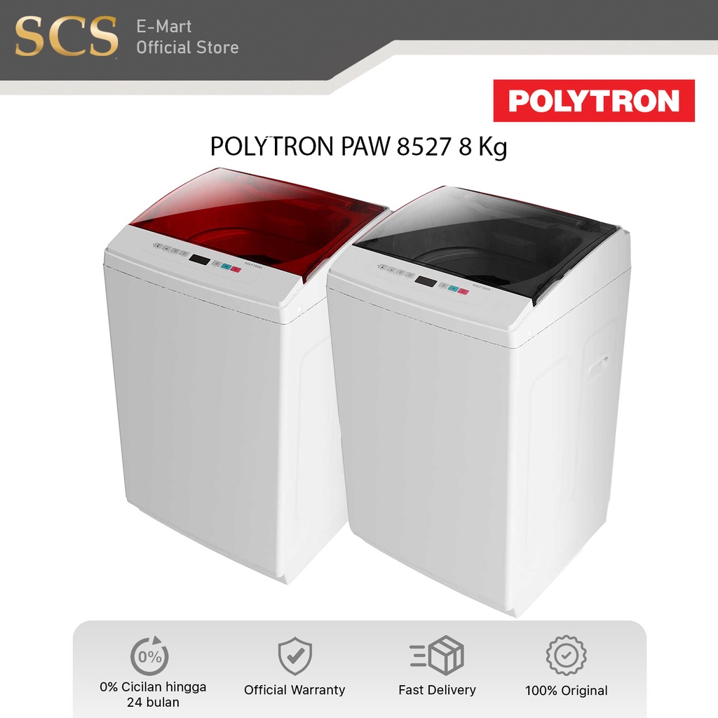 Polytron PAW 8527 Mesin Cuci 1 Tabung 8 Kg | PAW 8527