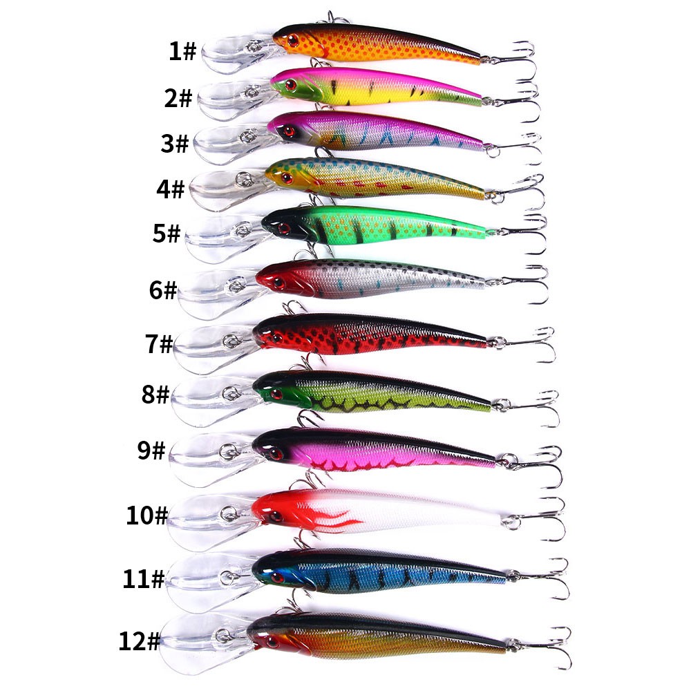 HENGJIA 10Pcs/set minnow umpan pancing ikan bass ikan fishing lure crankbait memancing peralatan