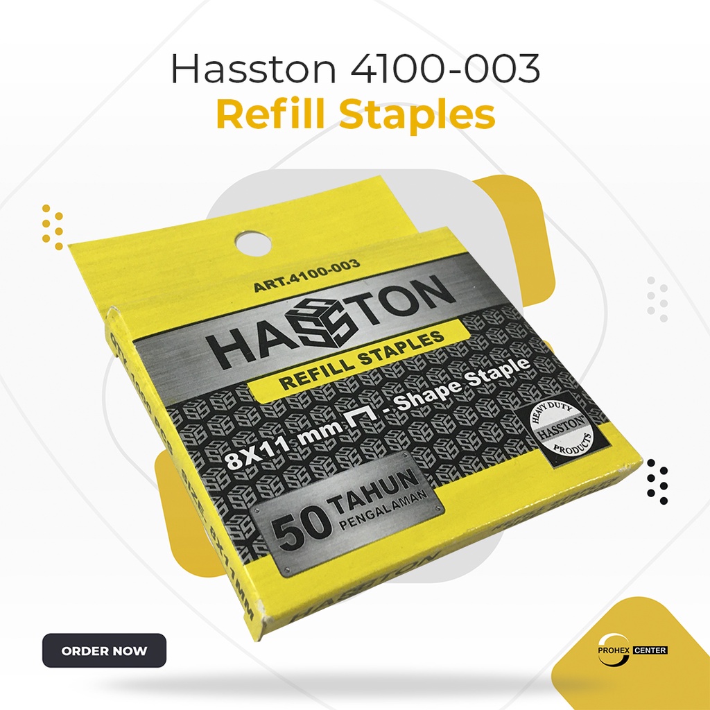 HASSTON PROHEX ISI TEMBAKAN STAPLES 8 MM X 11 MM REG 4100-003