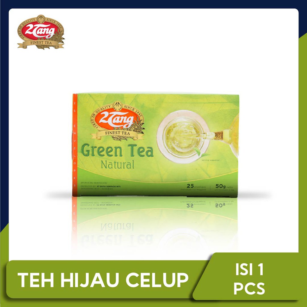 

2Tang Green Tea Natural Envelopes 50gr [1 box @25 Kantong/ 2 gr]