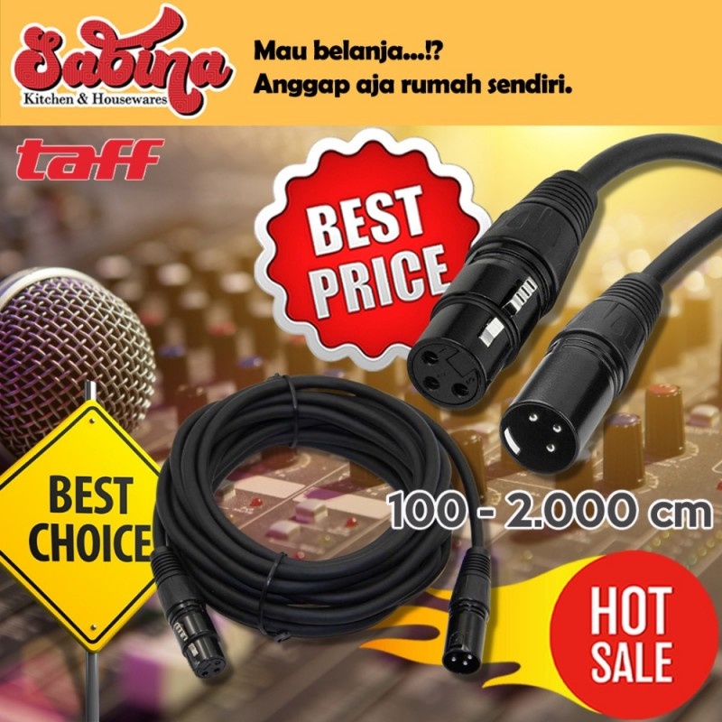 Kabel XLR M F OFC Konektor Microphone To Amplifier Karaoke 1 - 5 Meter