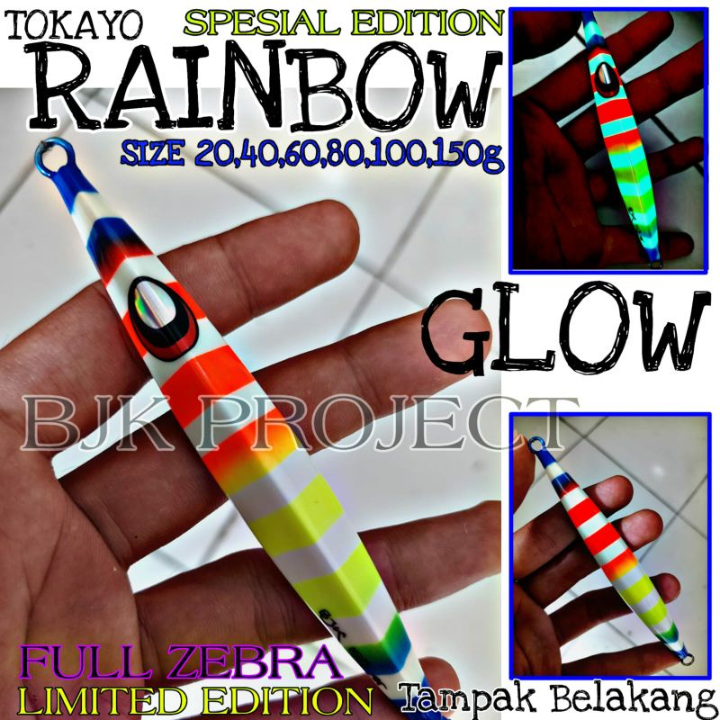 METAL JIG TOKAYO 100g SITENKIBA III FULL GID ZEBRA RAINBOW