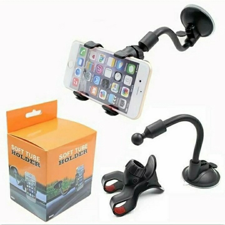 SOFT TUBE CAR HOLDER UNIVERSAL / HOLDER MOBIL JEPIT TEMPEL KACA