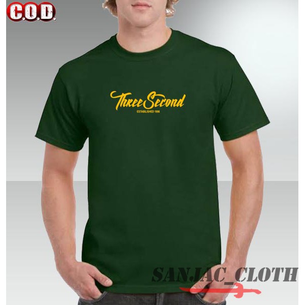 PROMO > KAOS PRIA & WANITA THREE SECOND TEXT > BAHAN COTTON COMBET30S PREMIUM QUALITY > KAOS DISTRO 