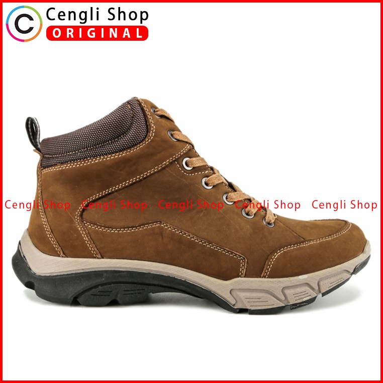 SEPATU BOOT CASUAL JIM JOKER PRIA ORIGINAL KULIT ASLI COKLAT JJ20