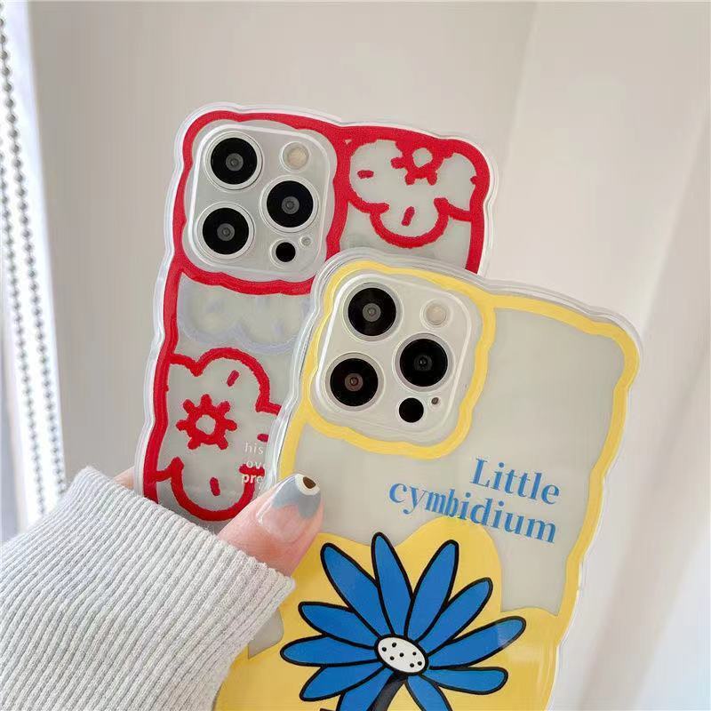 Soft Case TPU Transparan Motif Bunga Untuk Iphone 13 Pro Max / 12 / 11 / XS / XR / X / 8 / 7 / 6 Plus Mini SE 2020