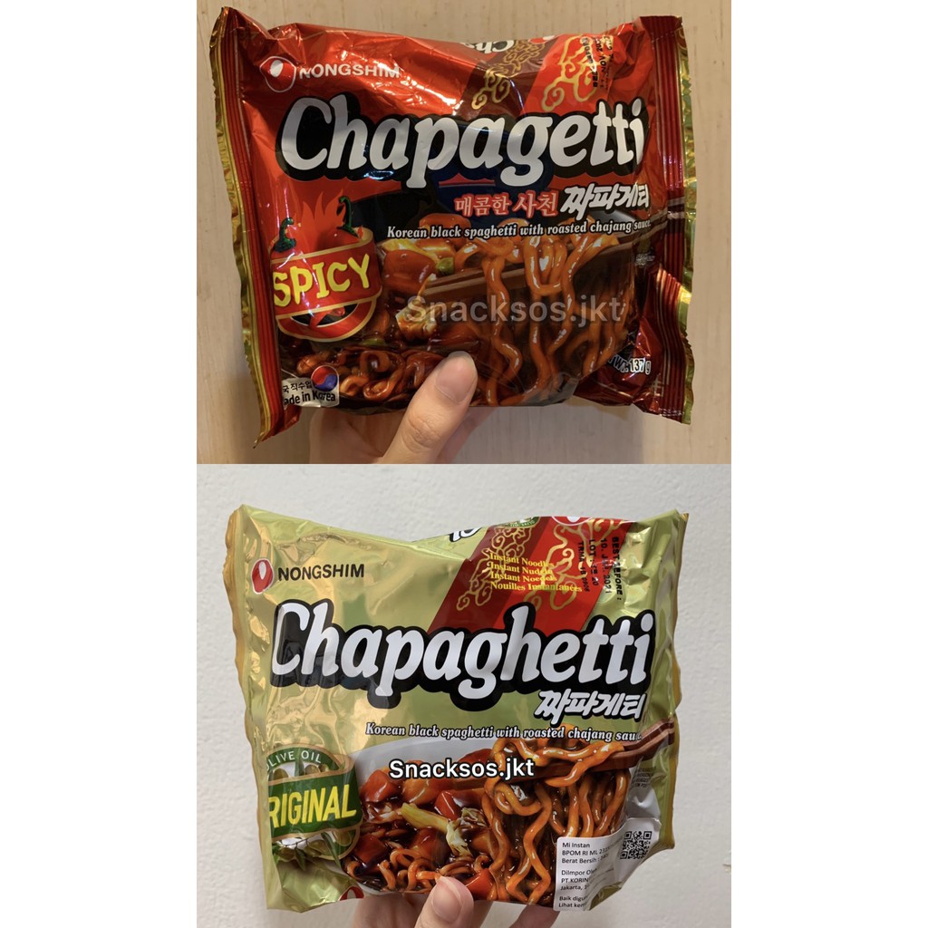 

Nongshim Chapaghetti / Chapagetti Spicy Parasite - Korean Black Spaghetti Roasted Jjajang Sauce