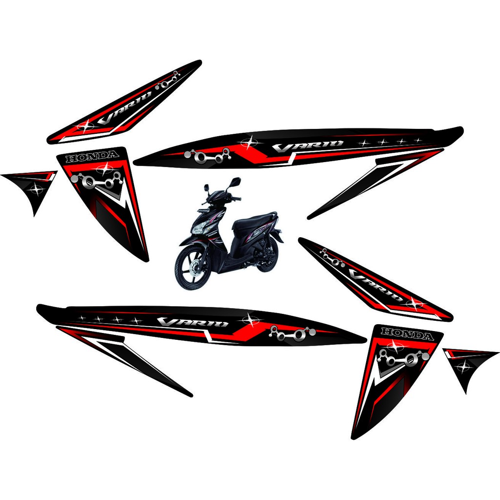 STICKER MOTOR VARIASI STRIPING MOTOR VARIO 0LD KARBU 110cc VARIASI STICKER VARIO OLD 110 STRIPING AR