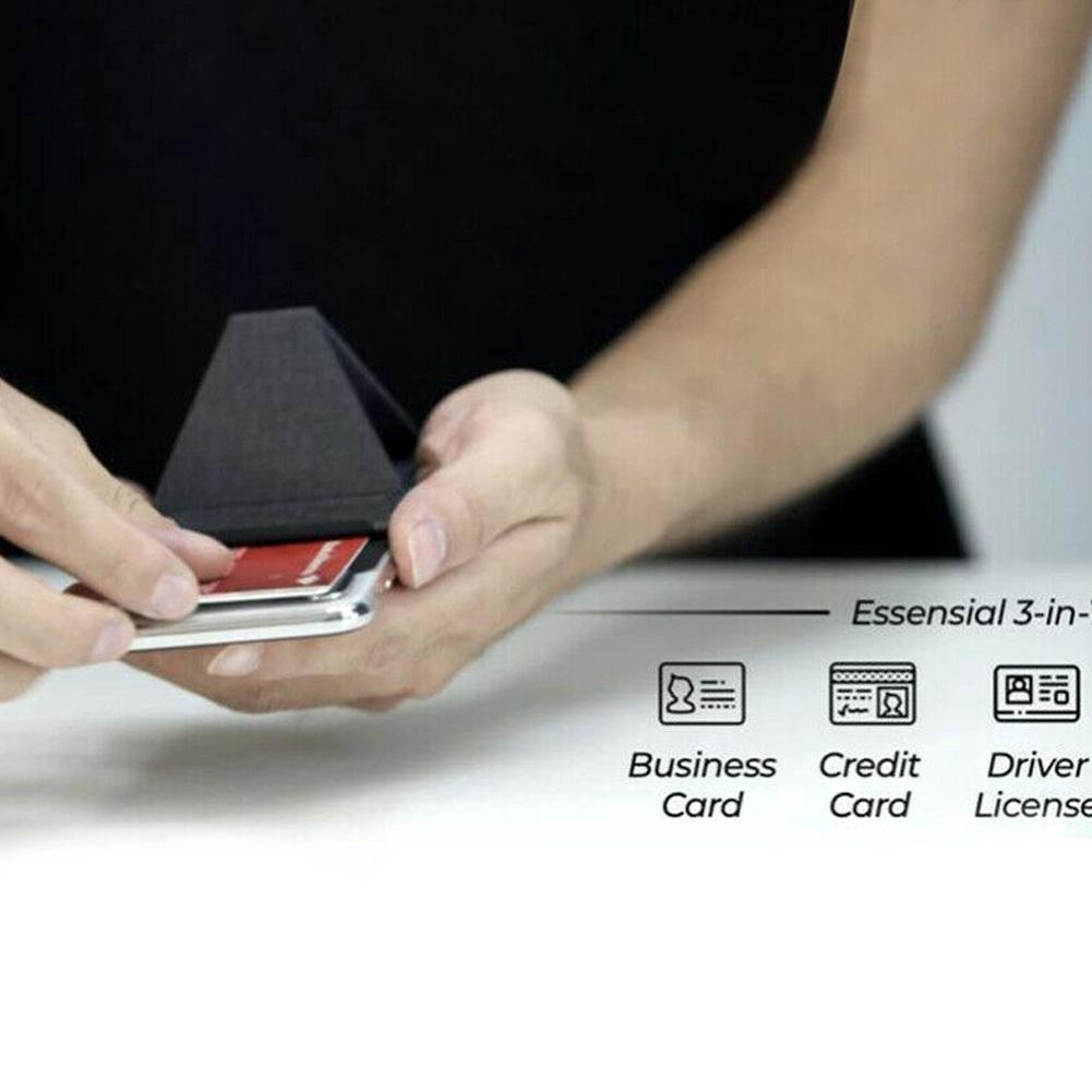 Micro Invisible card wallet slot dompet kartu phone stand foldaway