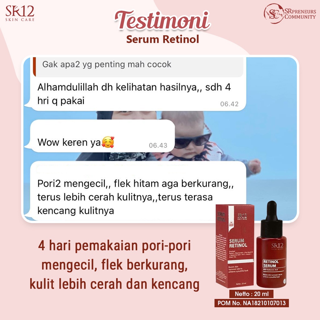 RETINOL SERUM SR12 | RETINOL 0,1% | ANTI AGING | AMPUH MENCEGAH PENUAAN DINI | DAPAT MENCERAHKAN KULIT WAJAH | MENGATASI JERAWAT