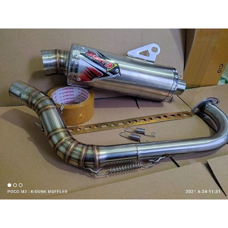 Knalpot racing BEST3 AEROX N-MAX MIO J INLET 38 DAN 50