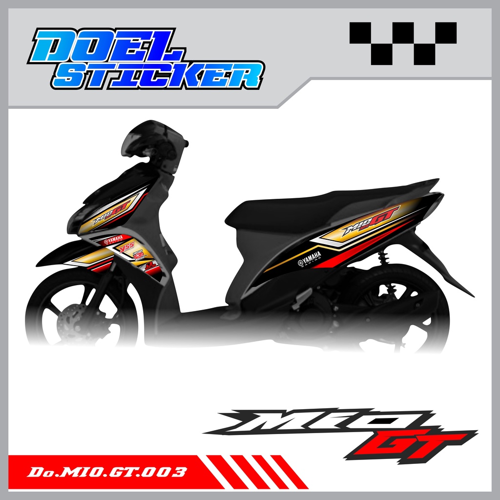 STICKER STRIPING MIO GT - STICKER STRIPING LIST VARIASI HOLOGRAM , CROME MIO GT DOEL 003