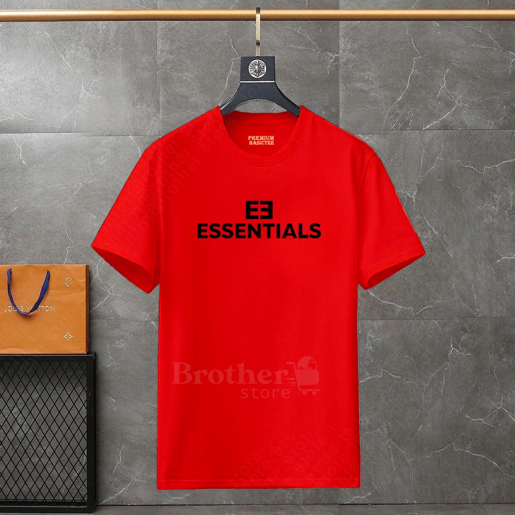 BROTHERSTORE Kaos Distro Pria ESSENTIALS2 Text Hitam Premium