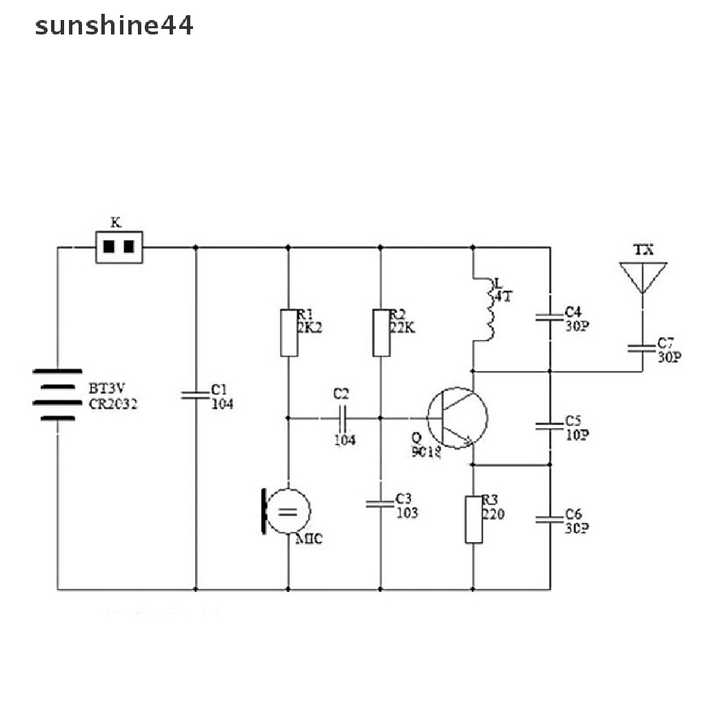 Sunshine Kit Transmitter Radio FM Stereo DIY Dengan Mikrofon DC 3V Untuk Latihan Solder