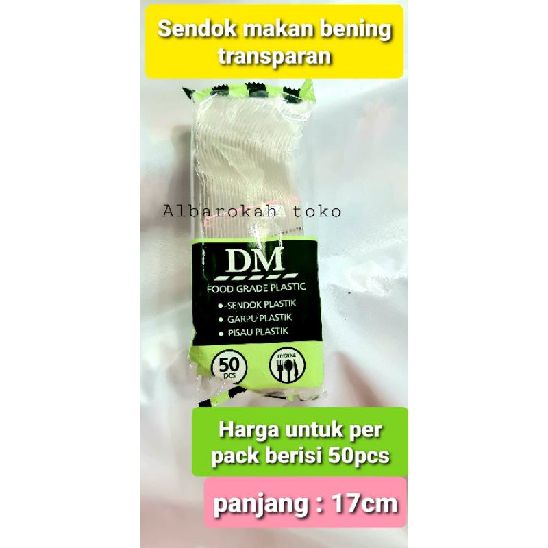 Sendok makan plastik bening / sendok bening transparan / sendok makan bening transparan isi 25pcs