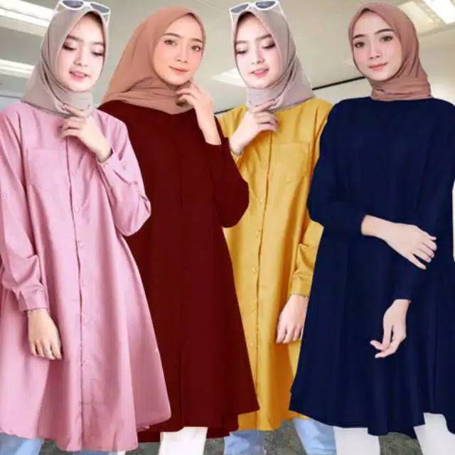 TUNIC POLOS / Kemeja Tunic Polos wanita