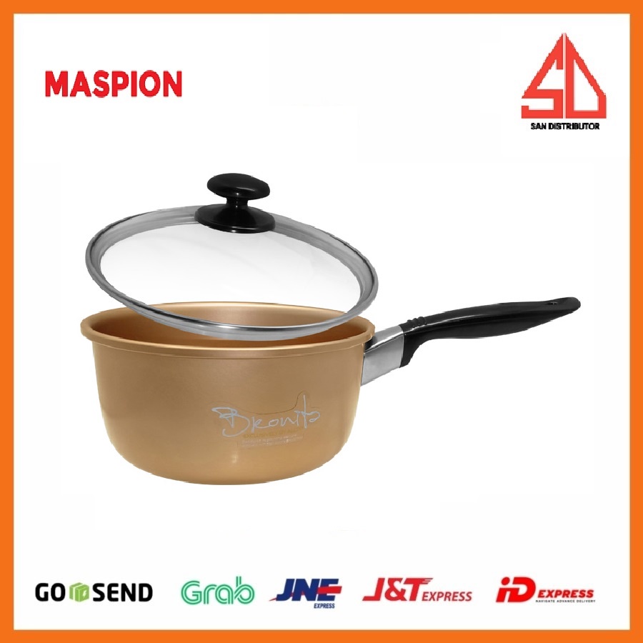 Maspion Panci Bronita Single Handle Tutup Kaca 18 Cm - Panci Aluminium