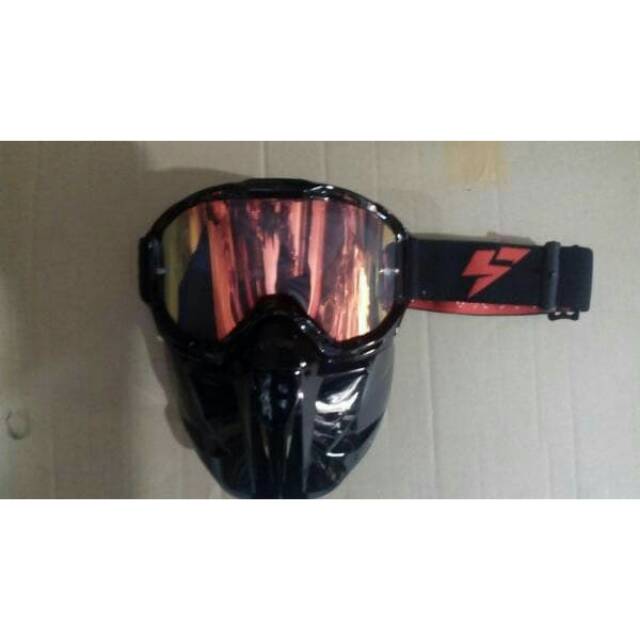 Goggle mask google masker ly 100 red premium kacamata + masker