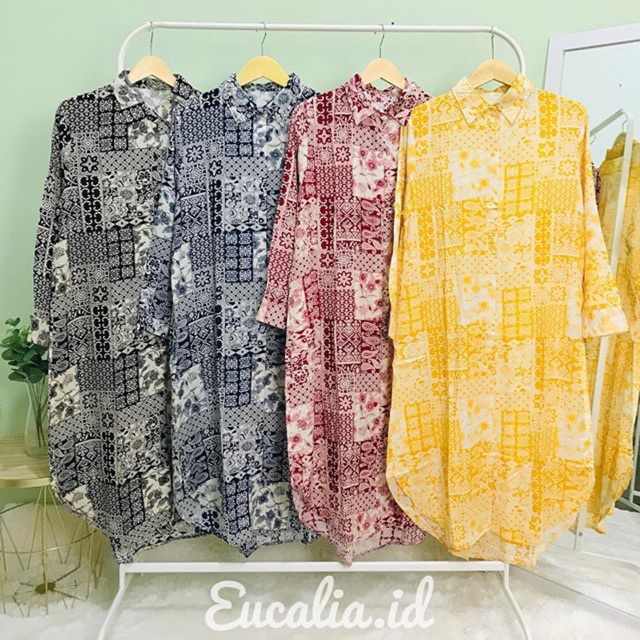 eucalia AMARA TUNIC Tunik wanita rayon motif tribal etnik