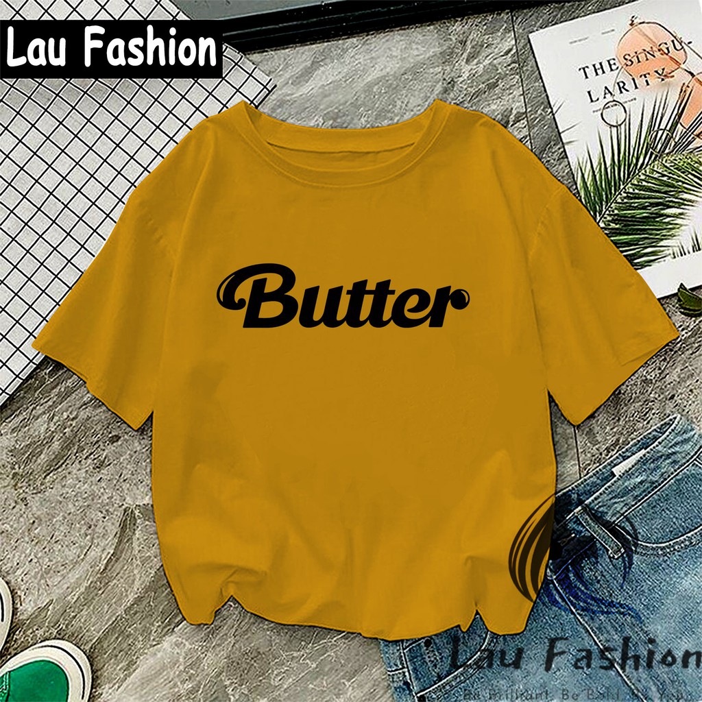 Baju Kaos  BTS Butter Tee Wanita  Pria Lengan  Pendek  S XXL 