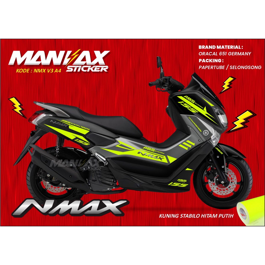 Striping Cutting Stiker Nmax 2019 Stabilo - Sticker Nmax 155 - V3