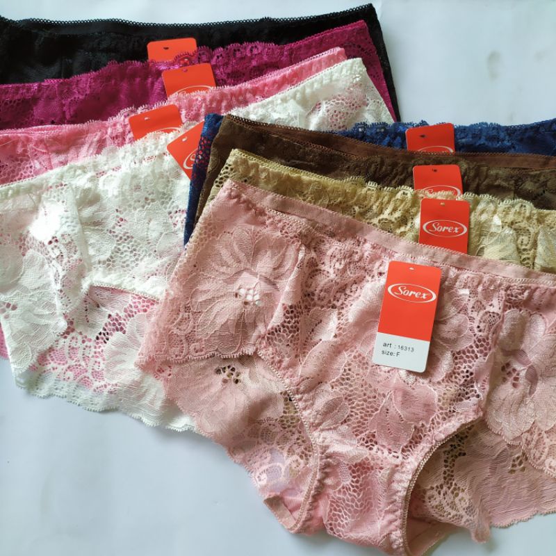 Muat L XL CD Renda Sorex Semi Transparan Celana Dalam Brokat brukat sexy cantik seserahan kado