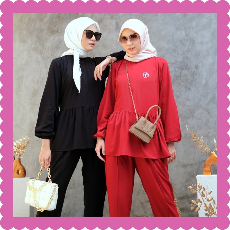 Ounadoutfit OYA SET wanita premium busui | setelan wanita polos | oneset muslimah | setelan celana cotton | outfit korea