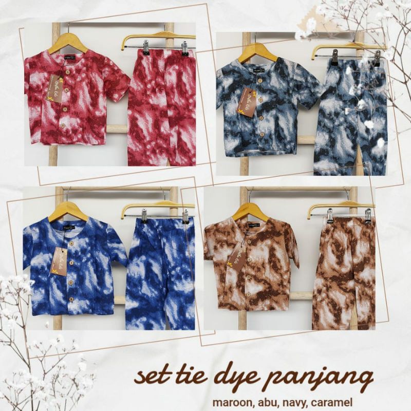 Baju Setelan Anak Cowok Cewek Tie Dye Panjang Kyu Set Vol.2 by Qintha Kids