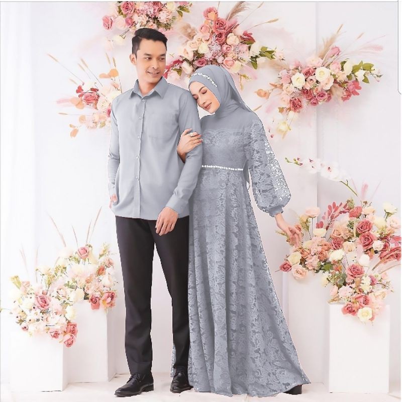 Sm Baju Couple Kondangan Kekinian Modern Kapel Pesta Elegan Mewah Pasangan Muslim Viola Pesta Mewah Shopee Indonesia