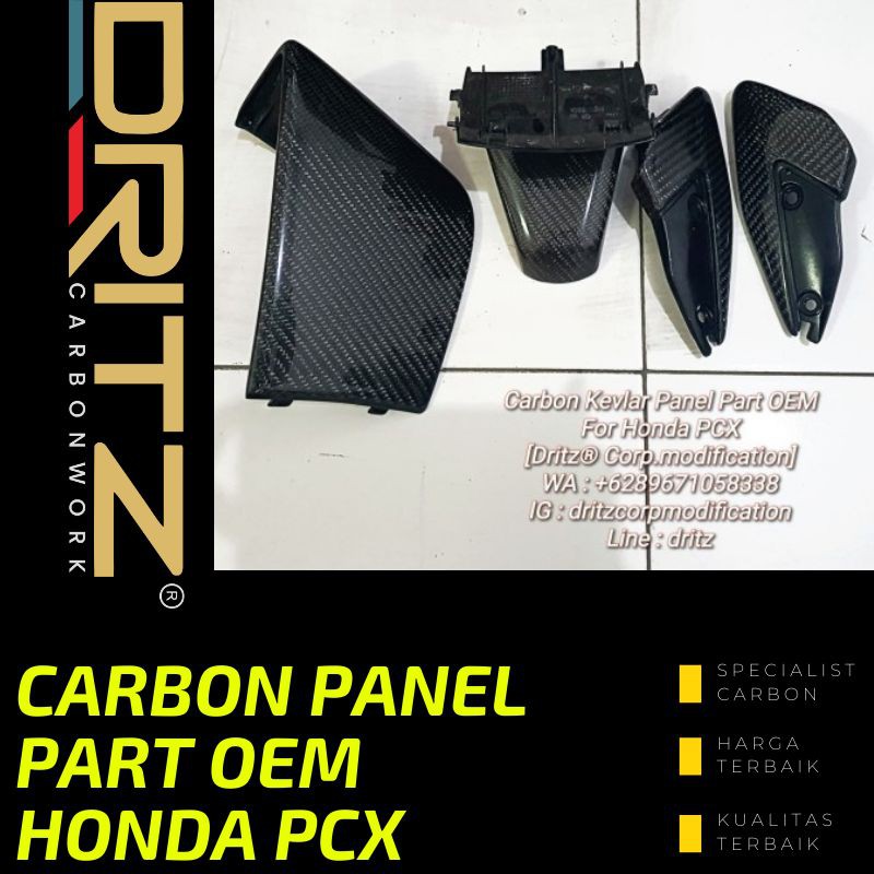 Carbon Kevlar Motor HONDA PCX Lokal Panel Part ORI HONDA Aksesoris Karbon