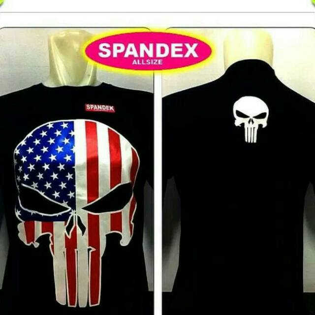 KAOS DISTRO PUNISHER USA - KAOS PUNISHER USA SPANDEK - KAOS SUPERHERO PUNISHER USA