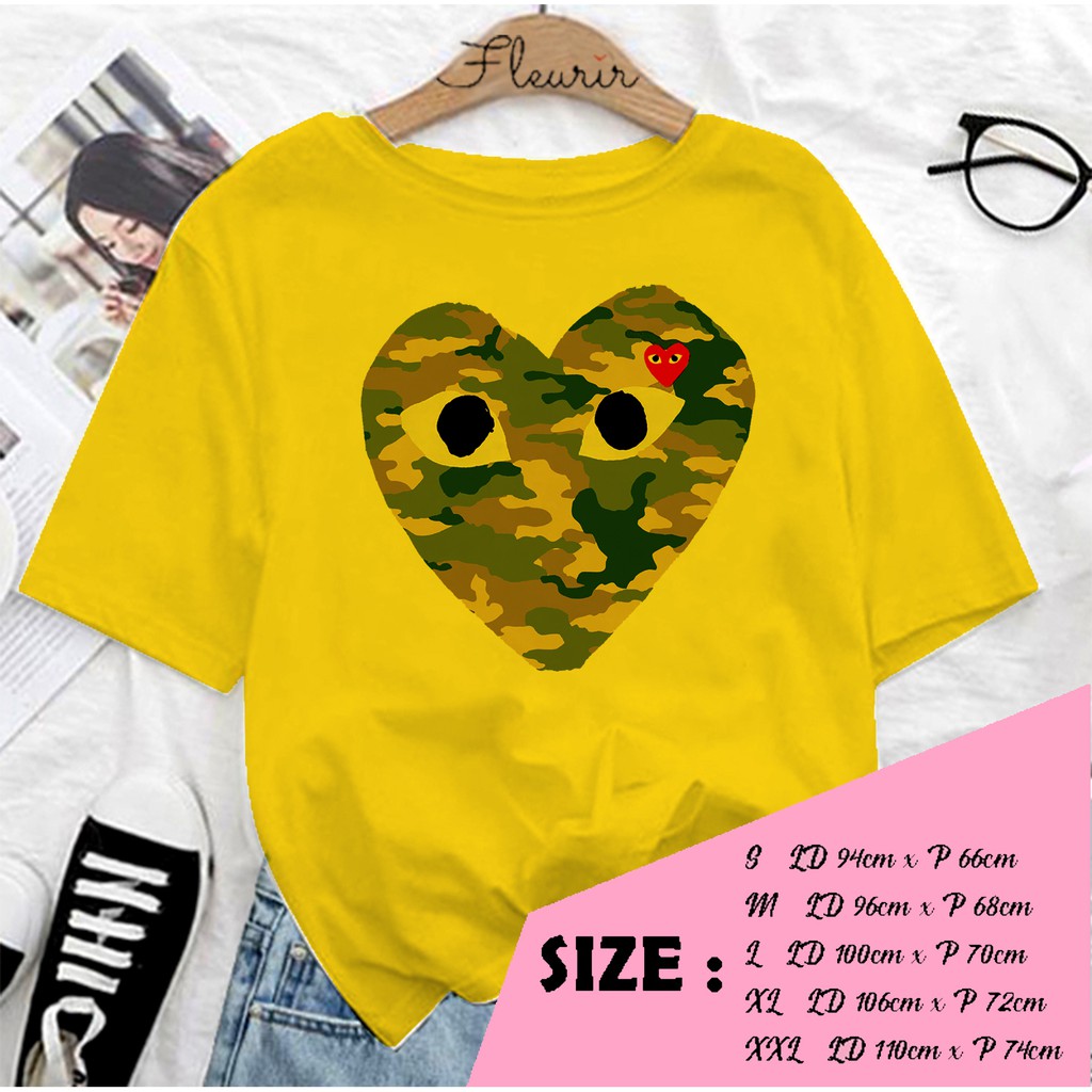 FLEURIR - KAOS CDG ARMY WANITA DEWASA LENGAN PENDEK TEE UNISEX PRIA