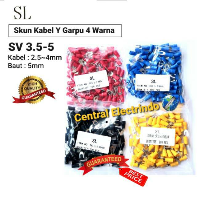 Skun kabel Y Garpu SV 3.5-5 Kabel 2.5~4m Baut 5mm SL.