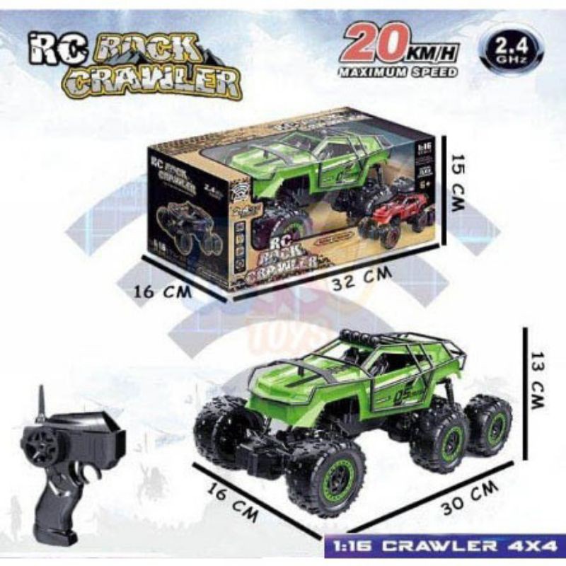 Mainan Mobil Remot Control 6WD RC Rock Crawler Skala 1:16 24Ghz Terlaris