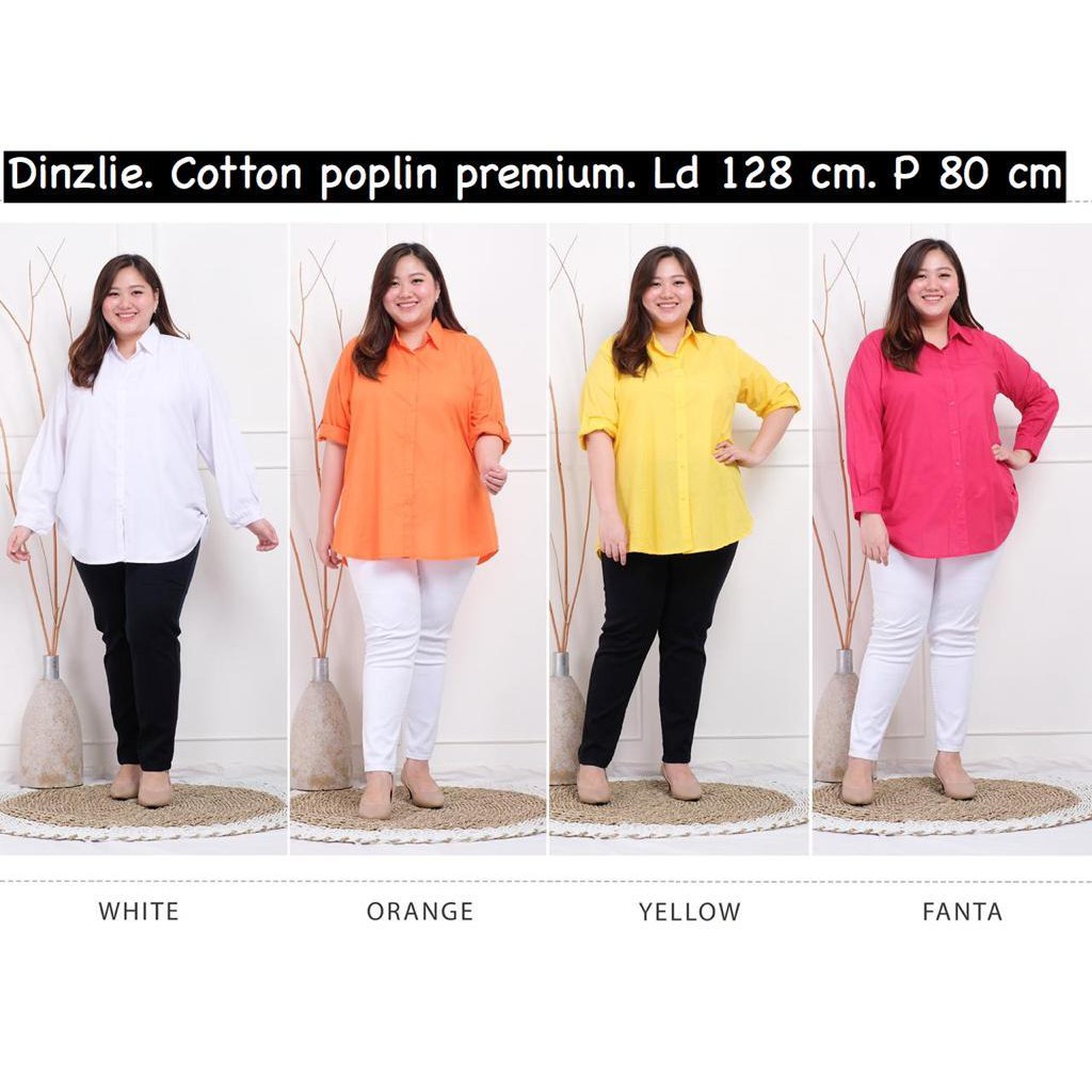 DINZLIE KEMEJA WANITA KATUN POLOS