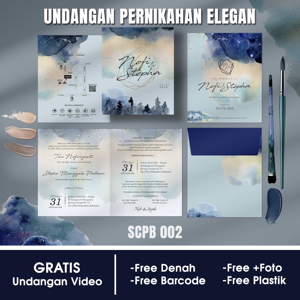 Undangan Pernikahan Model Amplop + Isi Model Kekinian Unik dan Elegan - Griya 3