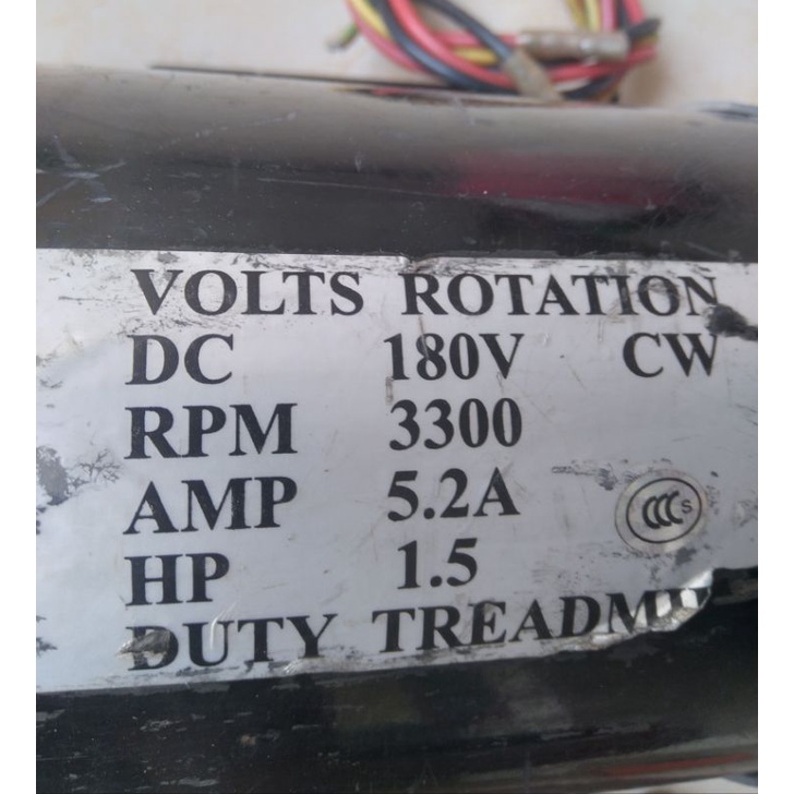 Dc Motor Treadmil 180V 1.5Hp 3300Rpm 5.2A