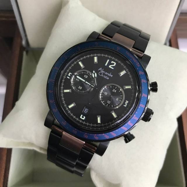 Jam Tangan Pria Alexandre Christie AC 6478 Black Blue