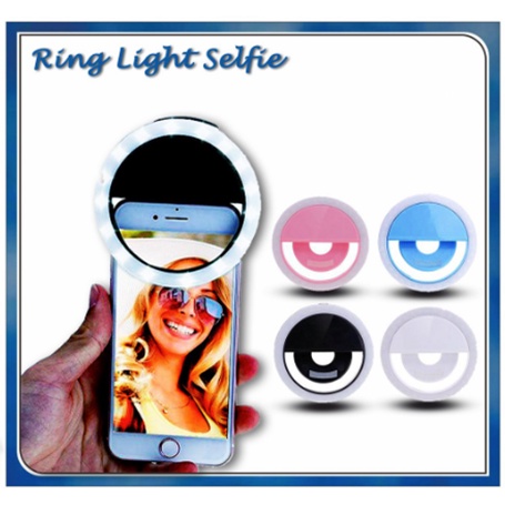 RING LIGHT SELFIE LED / LAMPU SELFIE / SELFIE LAMP RINGLIGHT FLASH flash charm eyes jepit live clip bulat camera hp kamera