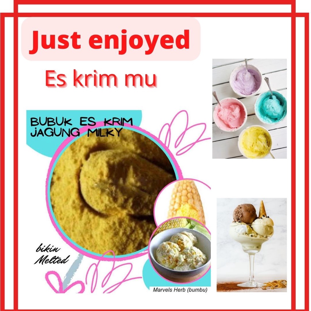 

Bubuk Es Krim Jagung Milky 50Gr Serbuk Ice Cream Jagung Milky 50Gr Eskrim Kiloan Bahan Instan Premix Soft Hard Gelato Murah