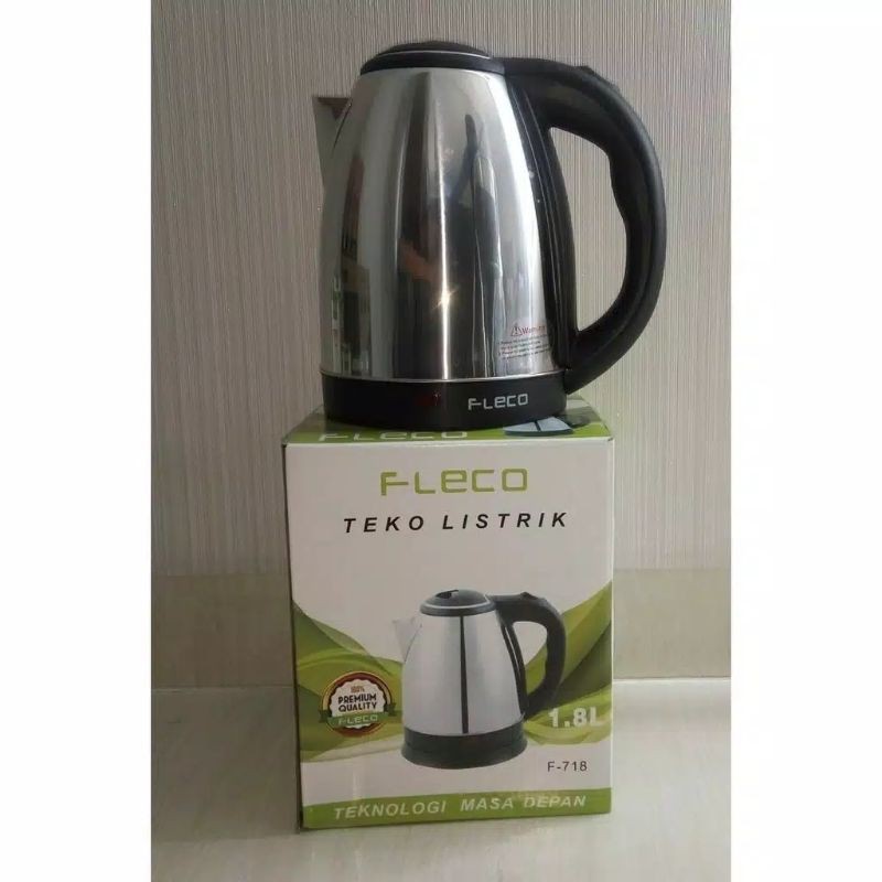 Teko listrik pemanas air stainless 1.8Liter/Kettle listrik FLECO F-718