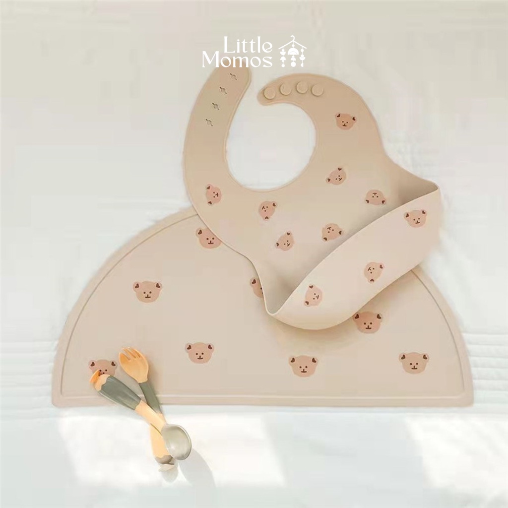 Little Momos Premium Bear Silicone Baby Bib