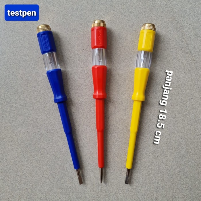 OBENG TESTPEN LISTRIK WARNA KUNINGAN PANJANG