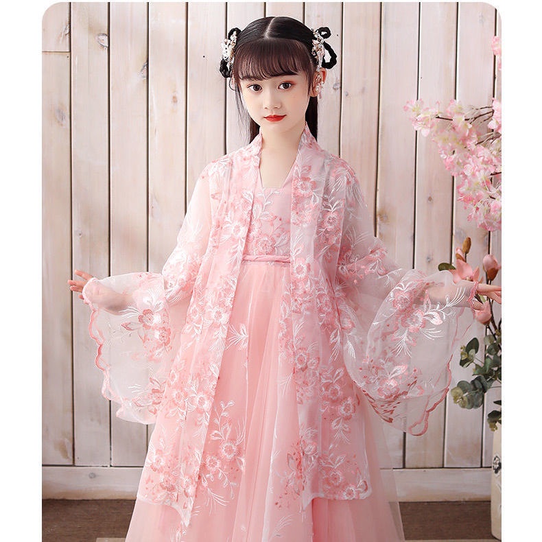 Hanfu girl Sakura princess skirt rugu clothes children's Chinese style dress student Hanfu fairy ski