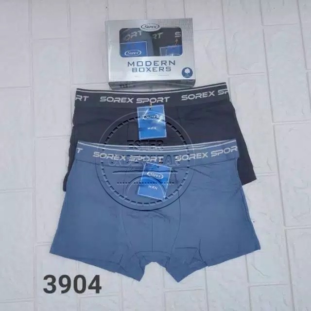 Celana Dalam Pria Model Boxer Lembut Super Soft Sorex 3904 Isi 2 Pcs