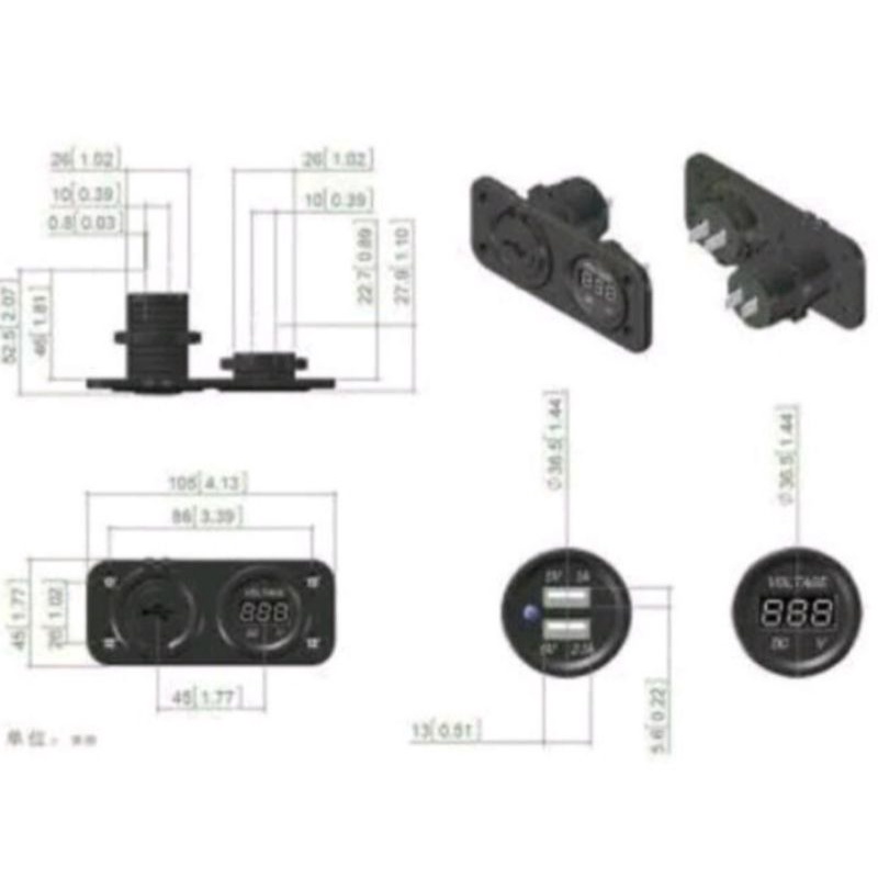 Volmeter/Charger Hp Usb Body Universal Nmax,Pcx,Aerox,Lexi,Mio,Vario,Xmax Dll